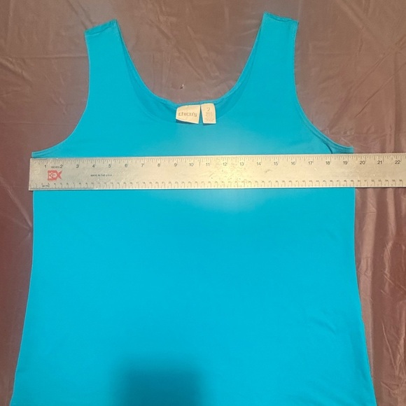 Chico's Microfiber Blue/Green Tank Top Size 2/Large - Picture 7 of 8